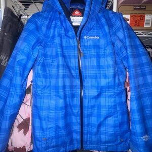 Columbia Blue Plaid Ski Jacket